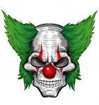 clown skull isolated on white background